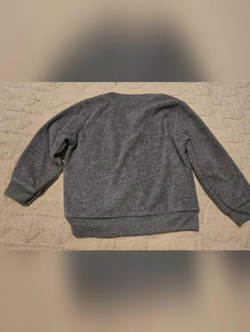 Carter's Gray Kids Santa Applique Sweatshirt with Red Buffalo Plaid Hat